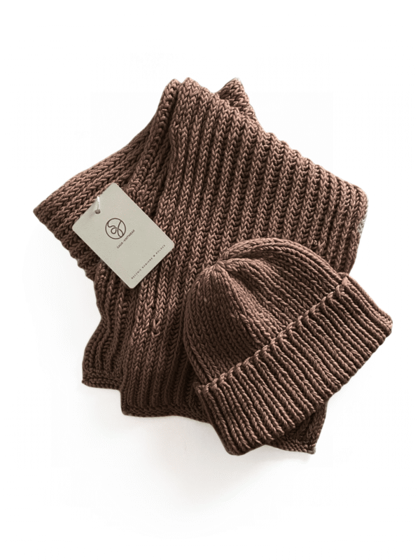 Komplet czapka i szalik merino 100% wełniany zestaw od GAGA Knitwear