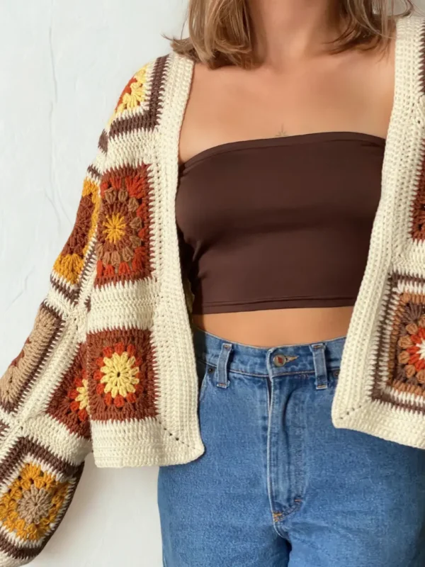Chunky sweter merino Granny Squares