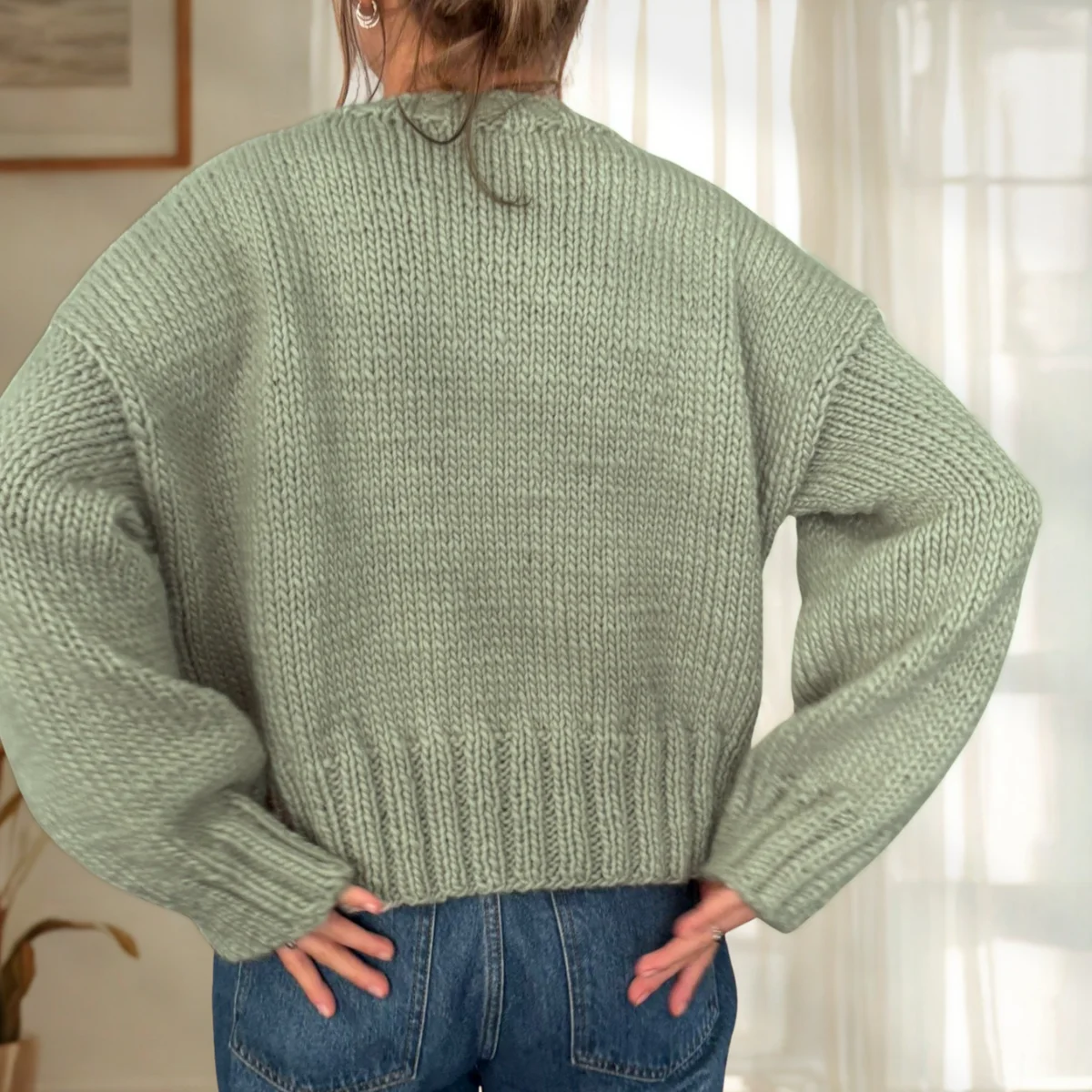 CHUNKY Gruby sweter wełniany z półgolfem