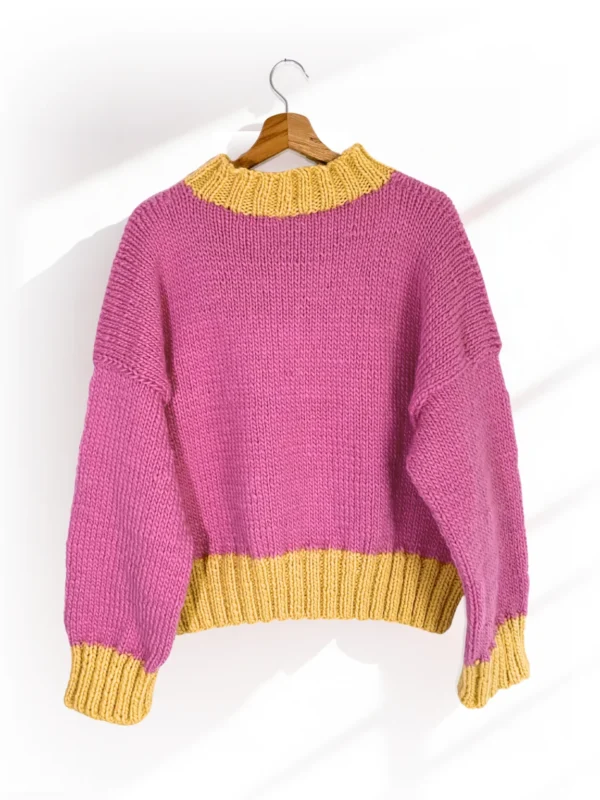CANDY Gruby sweter wełniany ze ściągaczem