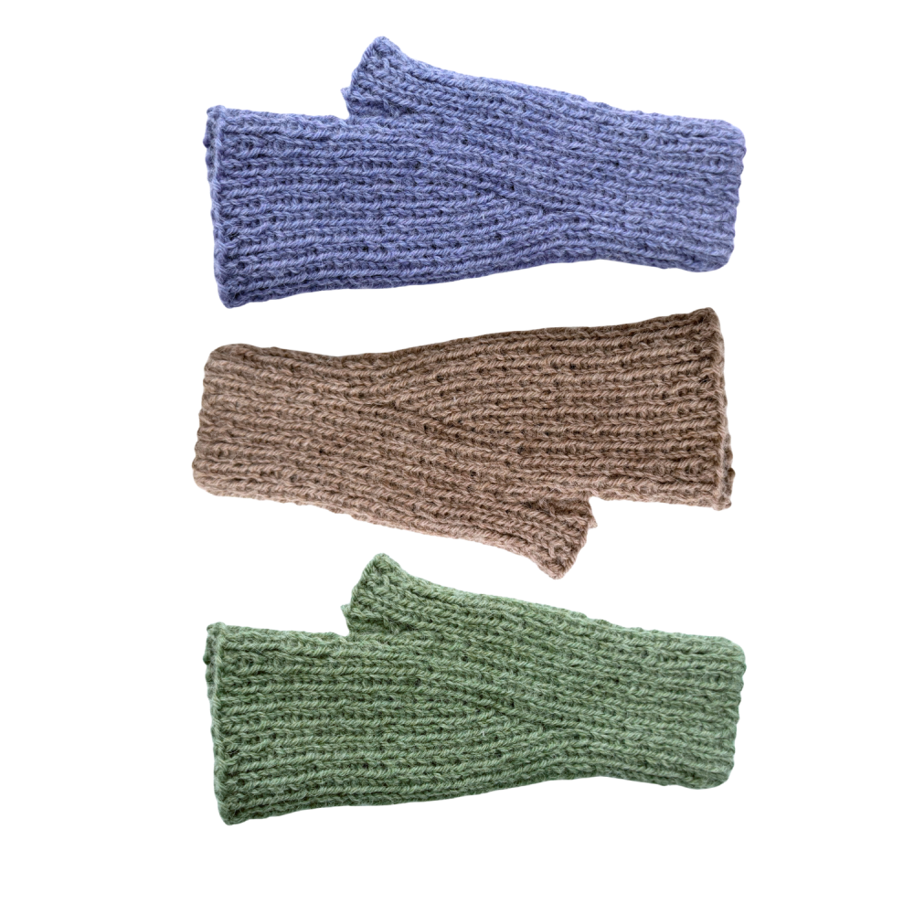 Wełniane mitenki ze ściągaczem z alpaki i wełny GAGA KNITWEAR handmade